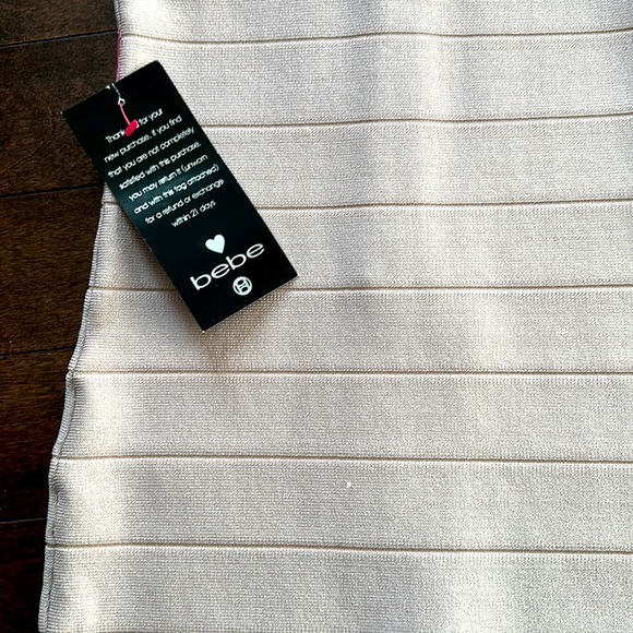 Bebe Luxe Bandage Criss Cross Bodycon Dress Blush Pink Small NWT - Picture 8 of 11